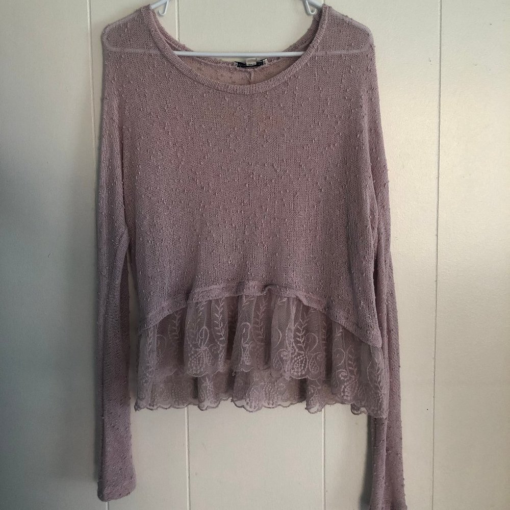 Purple, top, scallop